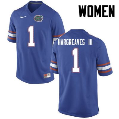 Women's Florida Gators #1 Vernon Hargreaves III NCAA Nike Blue Authentic Stitched College Football Jersey BZV8462LZ